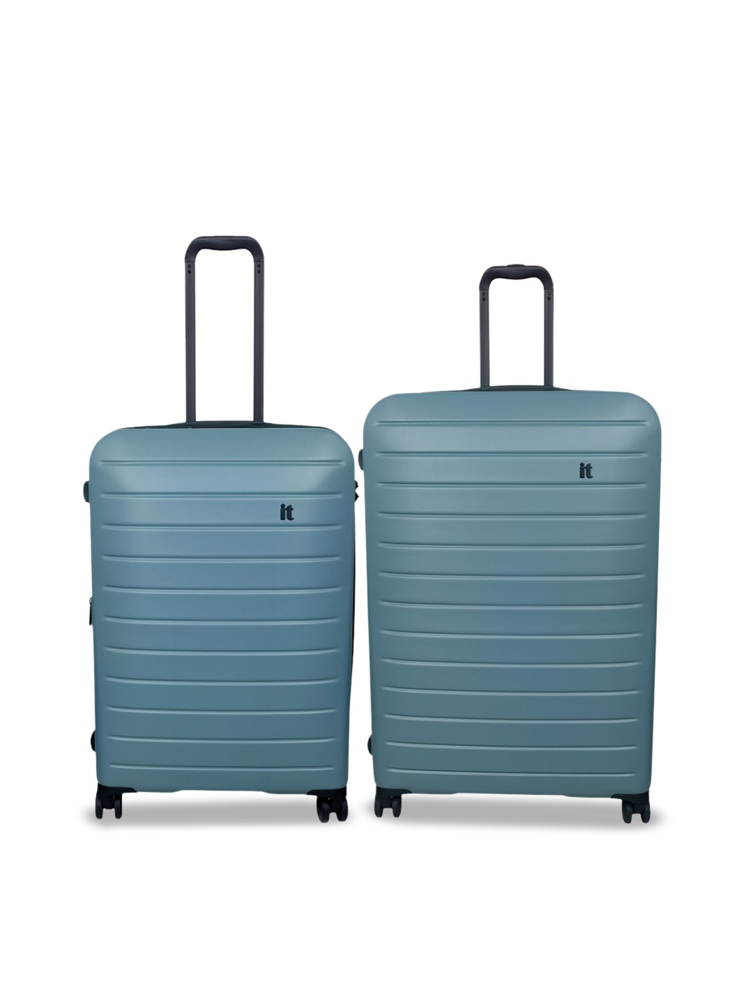 

IT luggage Set Of 2 Textured Hard Suitcase Trolley Bags, Blue