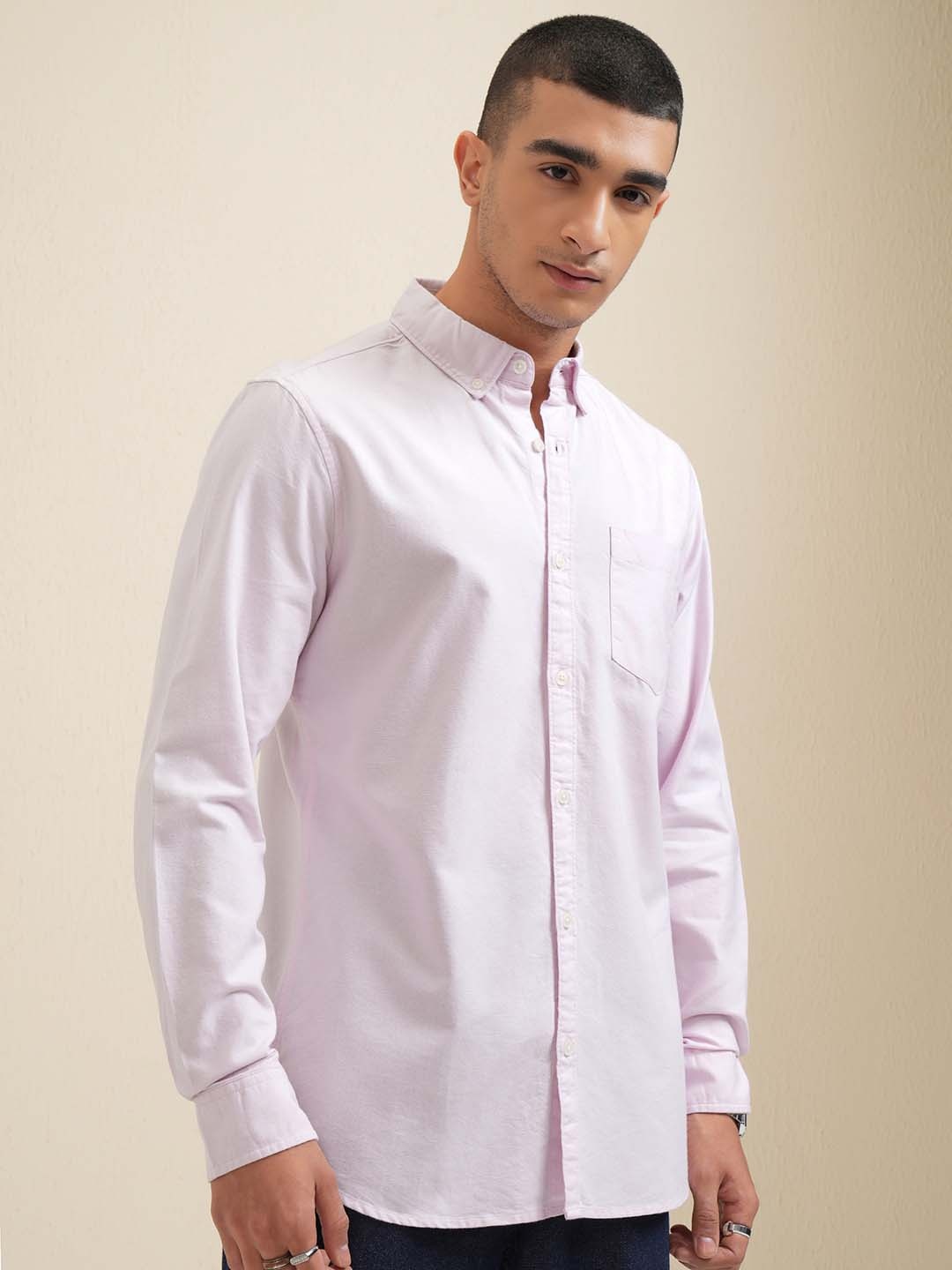 

Highlander Men Regular Fit Casual Shirt, Pink