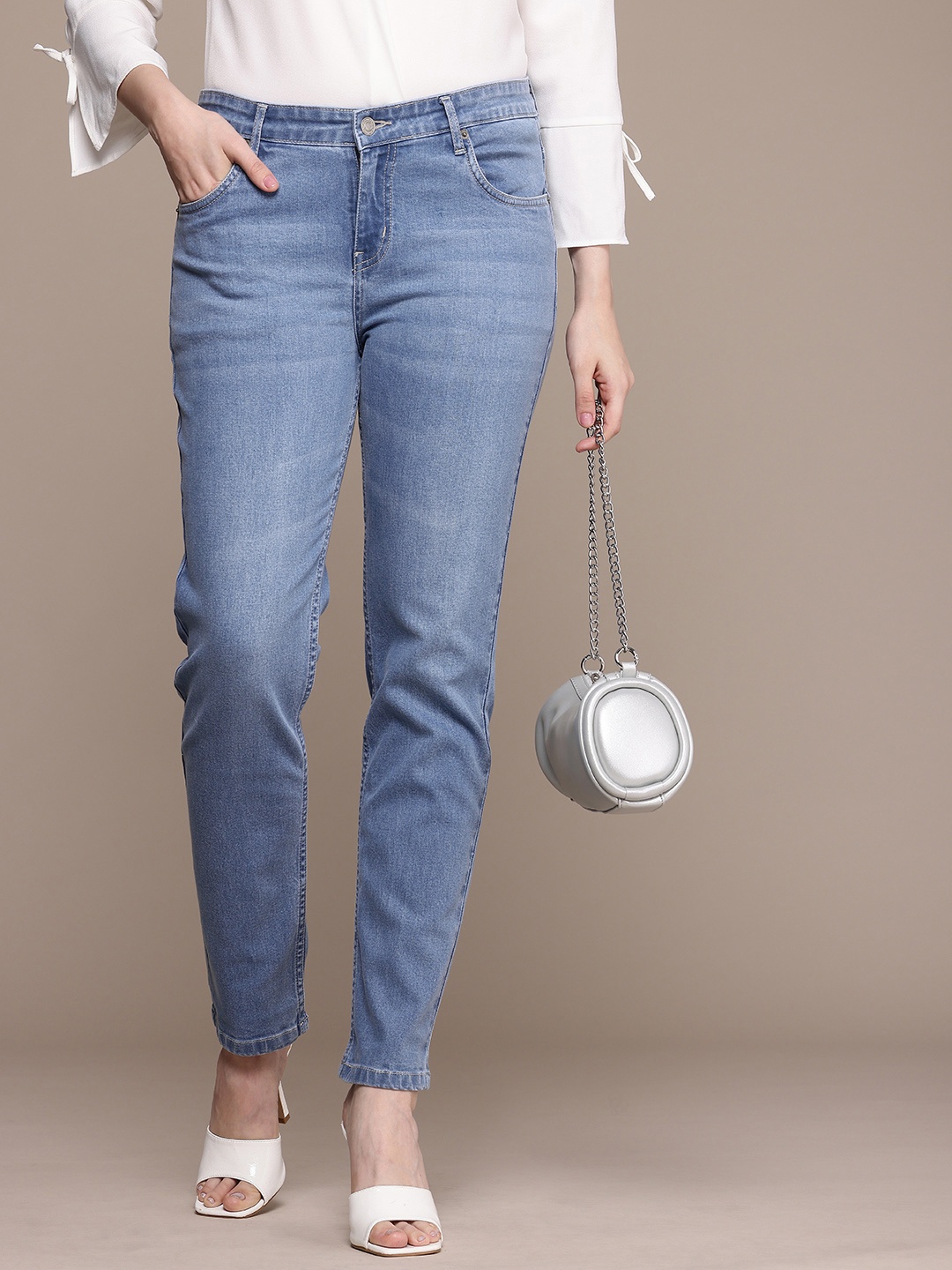 

French Connection Smart Slim Fit Stretchable Jeans, Blue
