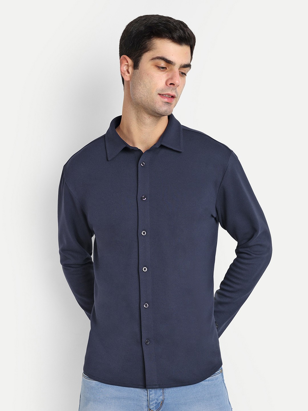 

PANDORNA Men Straight Opaque Formal Shirt, Navy blue