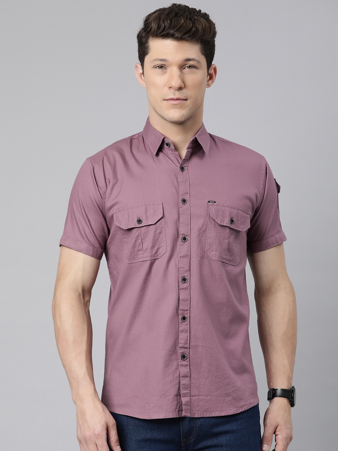 

Majestic Man Modern Slim Fit Pure Cotton Shirt, Mauve