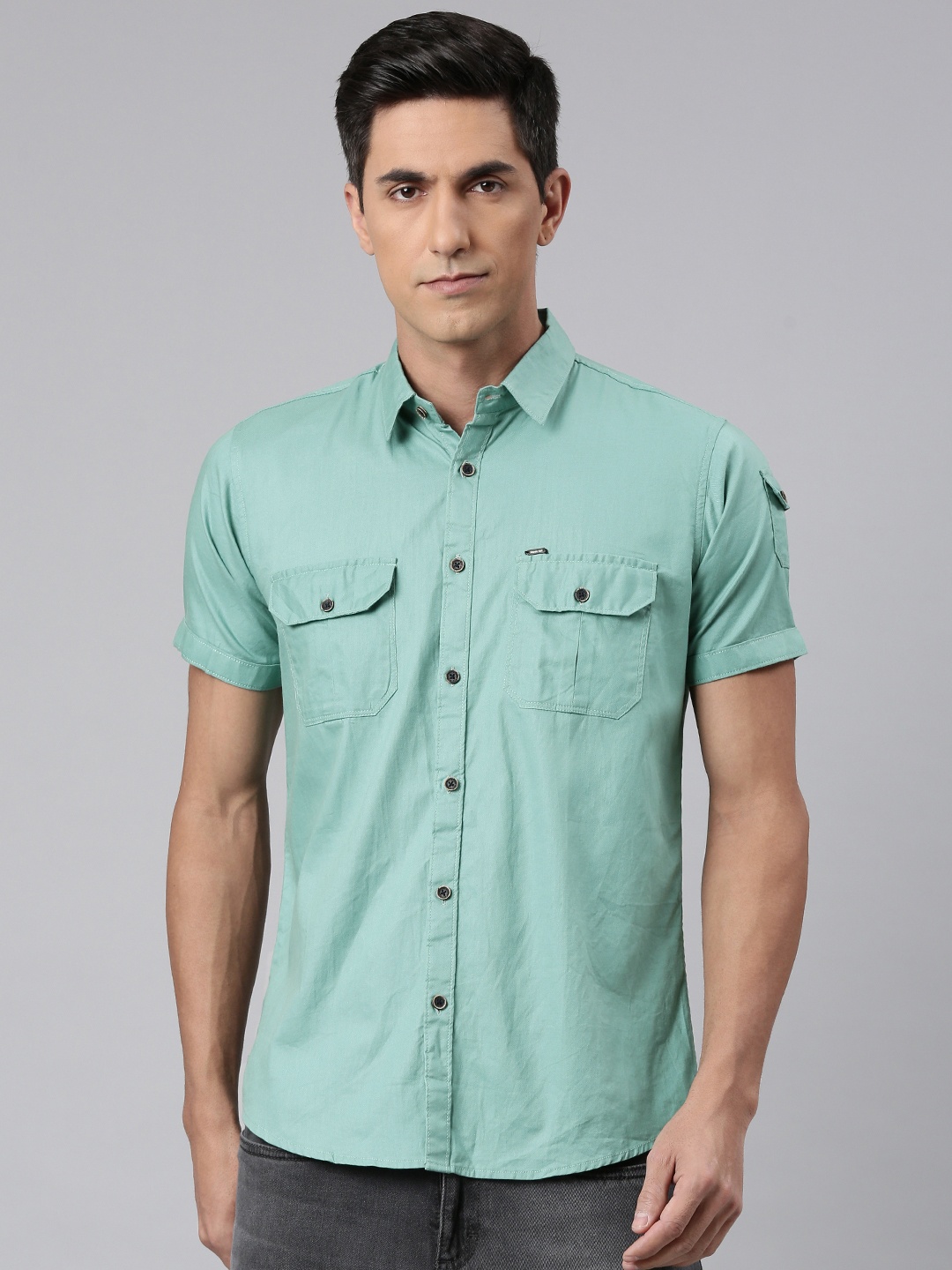 

Majestic Man Modern Slim Fit Pure Cotton Shirt, Turquoise blue