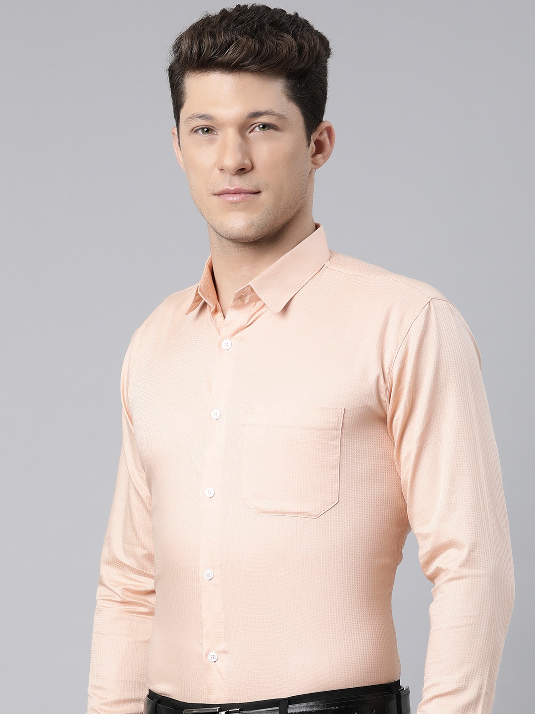 

Majestic Man Modern Slim Fit Pure Cotton Formal Shirt, Peach