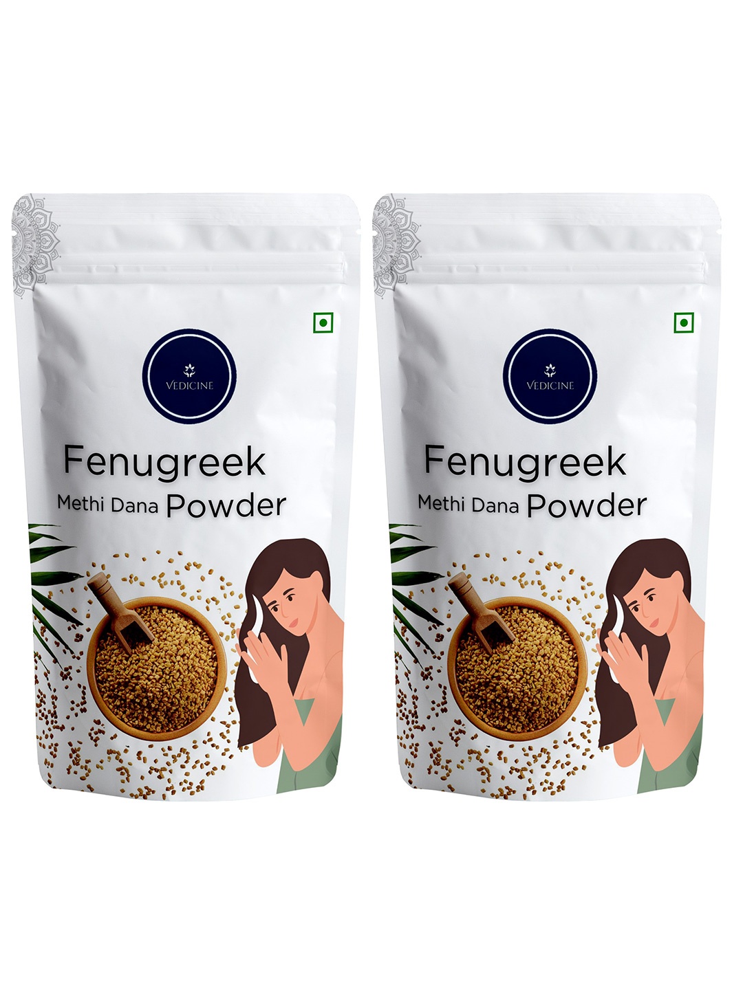 

VEDICINE Set Of 2 Fenugreek Powder-100g Each, Yellow