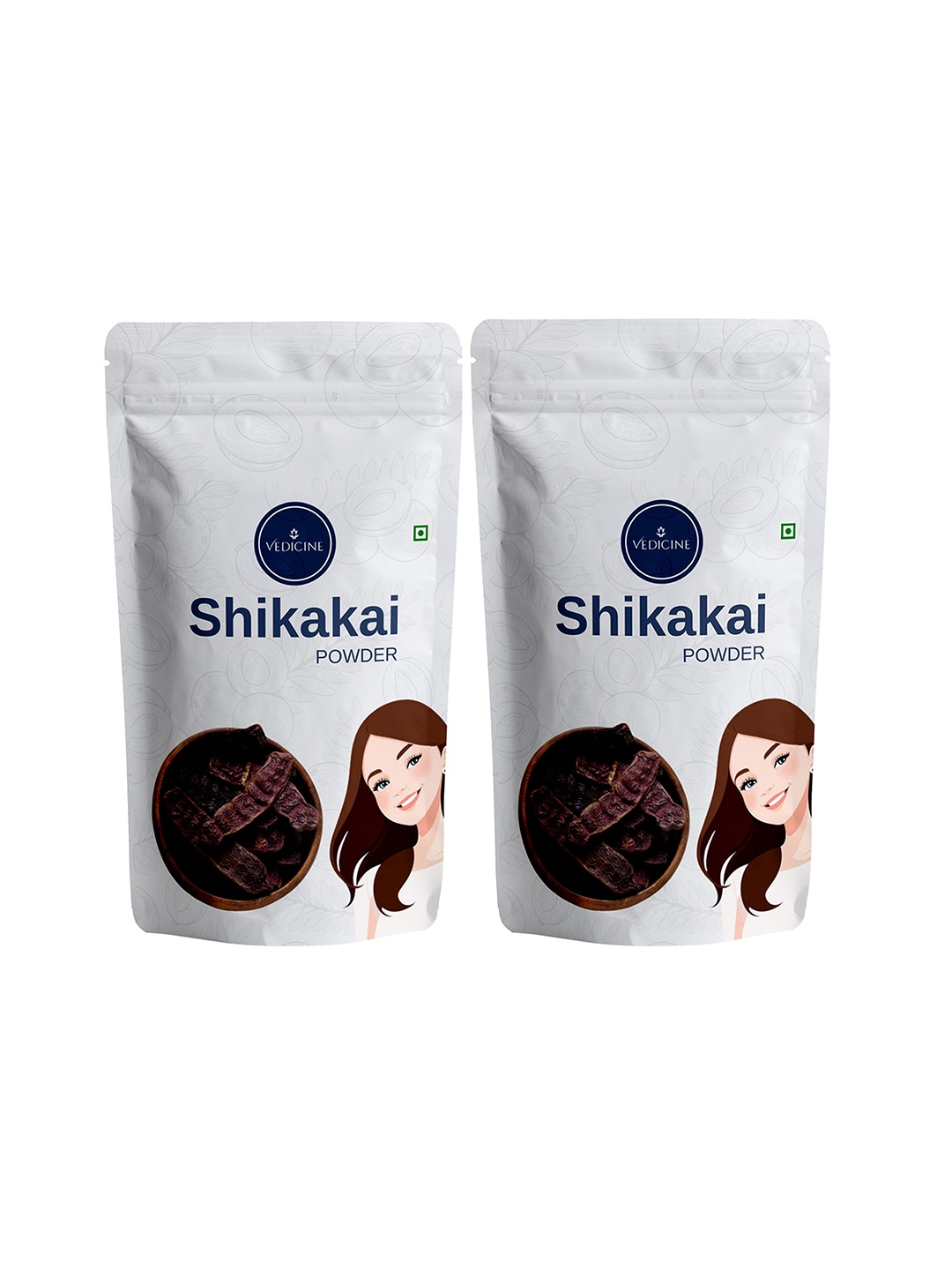 

VEDICINE Set Of 2 Shikakai Powder- 100g Each, Brown