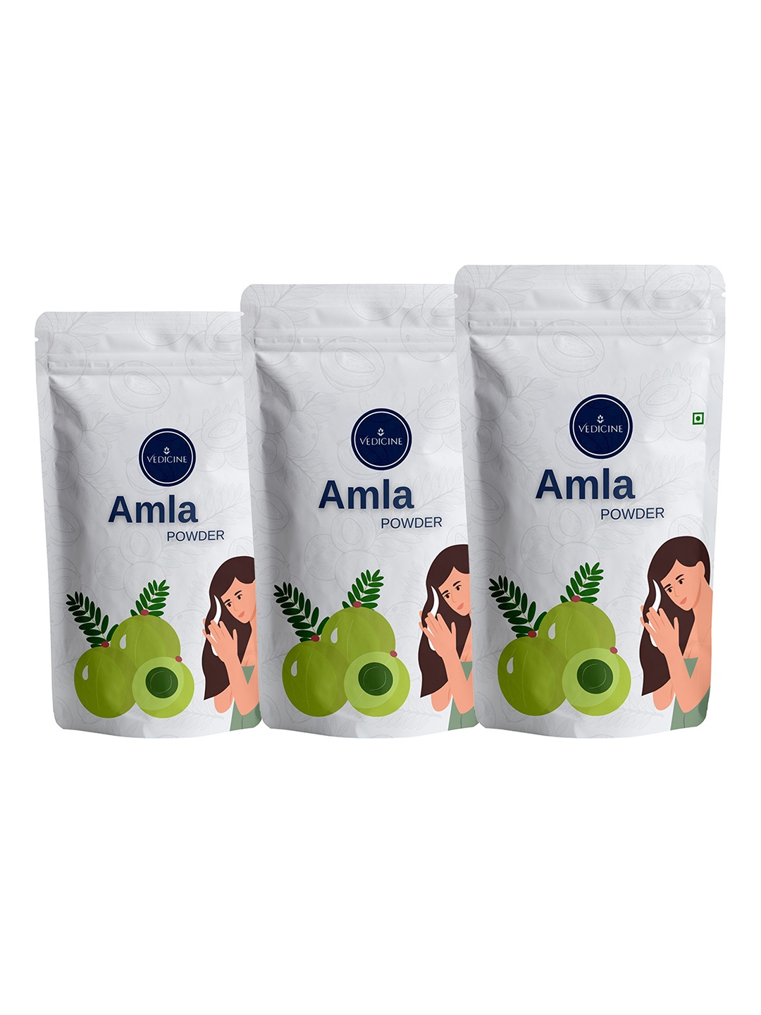 

VEDICINE Set Of 3 Amla Powder Hair Pack-100 g Each, Brown