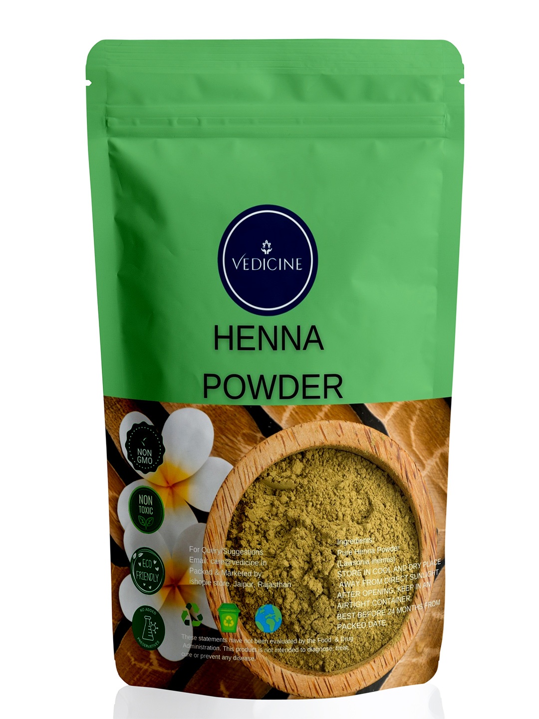 

VEDICINE Henna Powder Hair Pack-100 g, Green