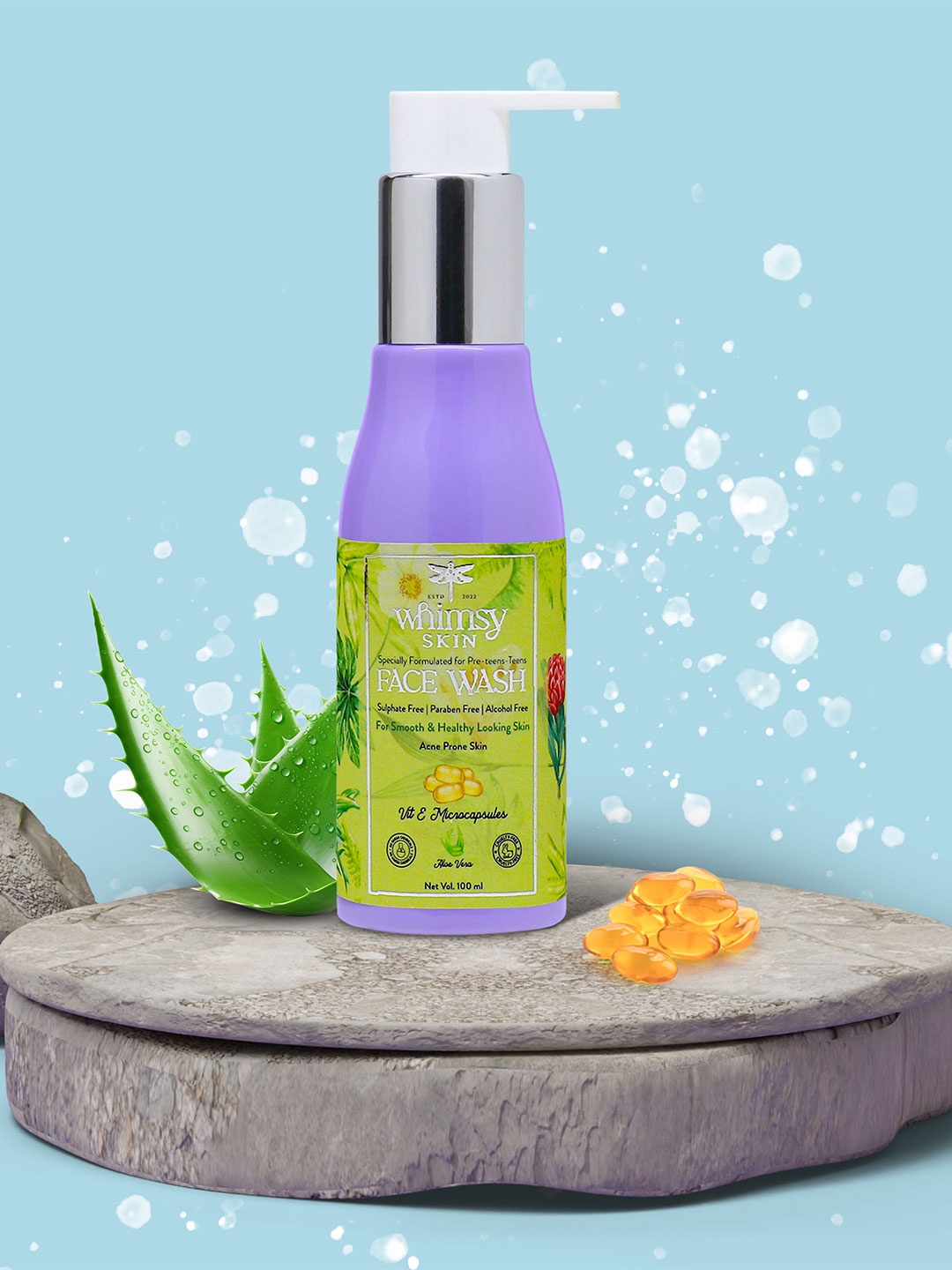 

Whimsy Beauty Vitamin-E Face Wash With Aloevera - 100 ml, Lavender