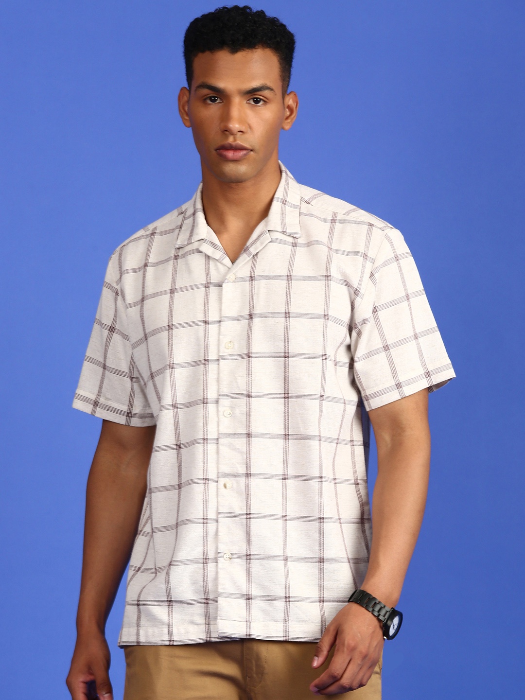 

LSD Relaxed Checked Casual Shirt, Beige