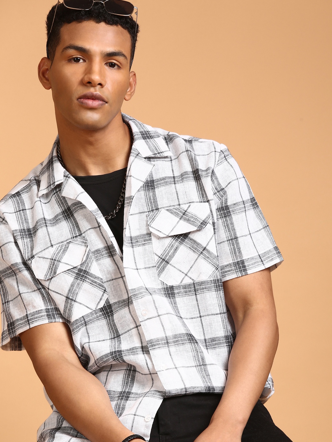 

LSD Relaxed Fit Checked Casual Shirt, Grey