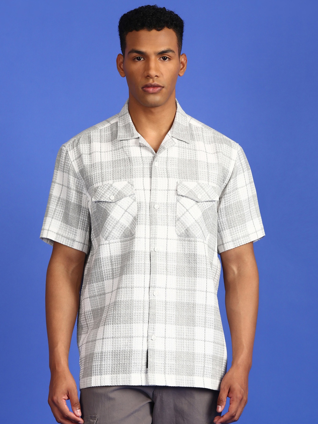

LSD Checked Relaxed Fit Shirt, Grey