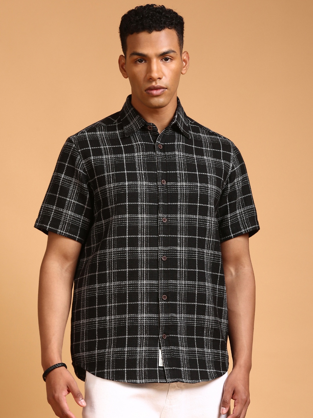 

LSD Checked Relaxed Fit Shirt, Black