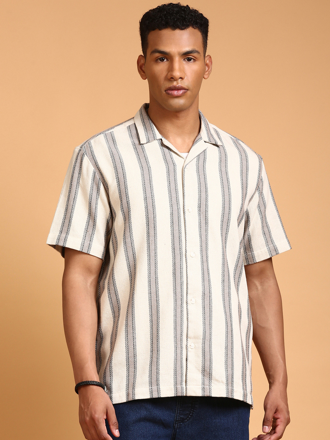 

LSD Striped Relaxed Fit Shirt, Cream