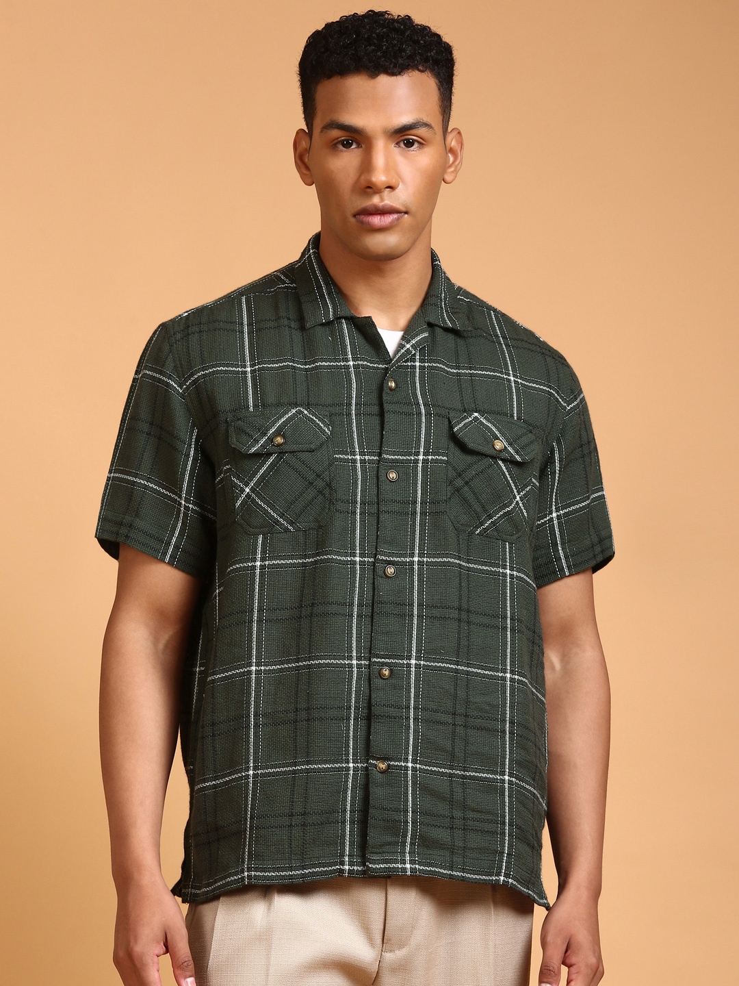 

LSD Checked Relaxed Fit Shirt, Olive