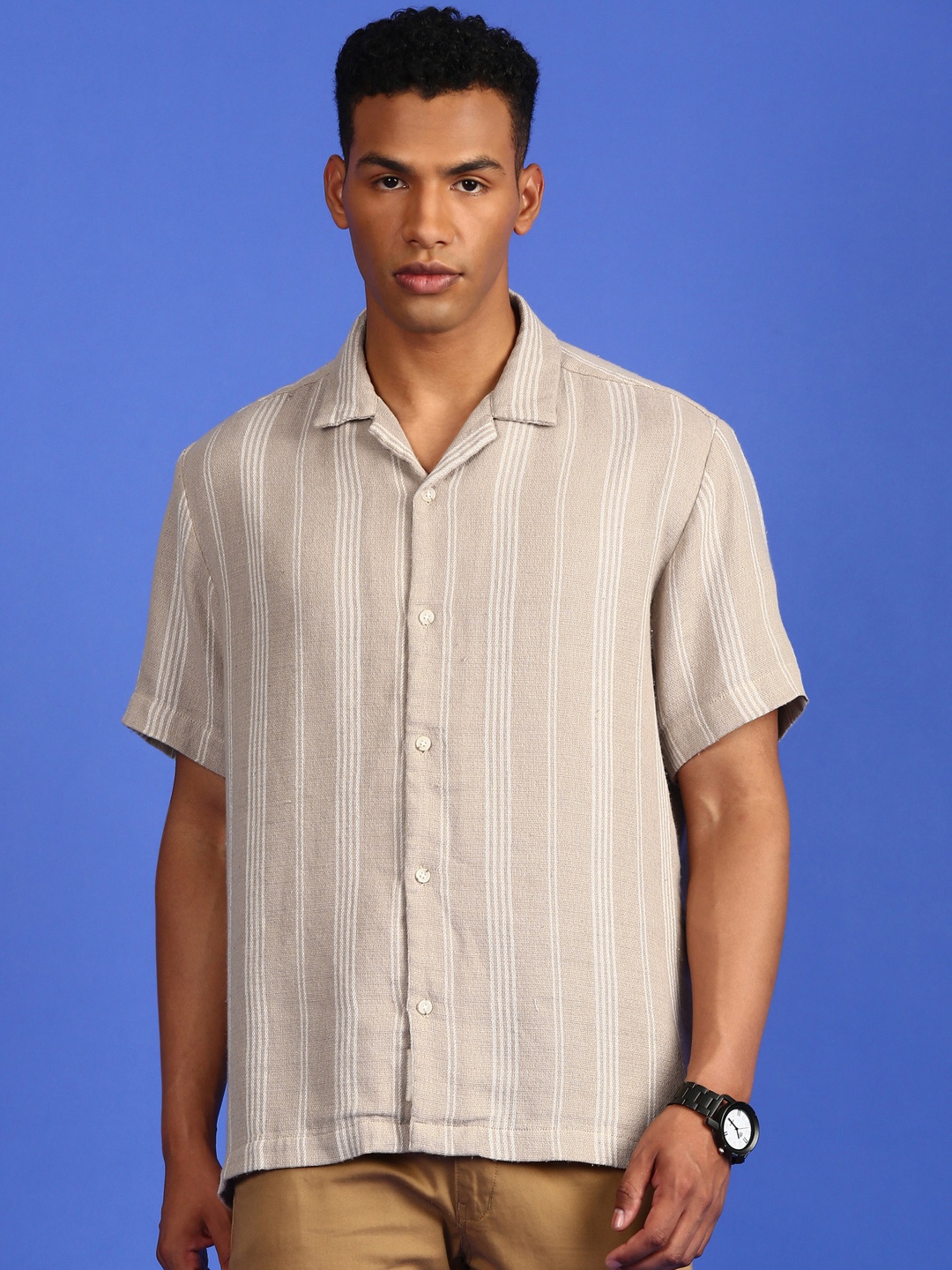 

LSD Striped Relaxed Fit Shirt, Beige