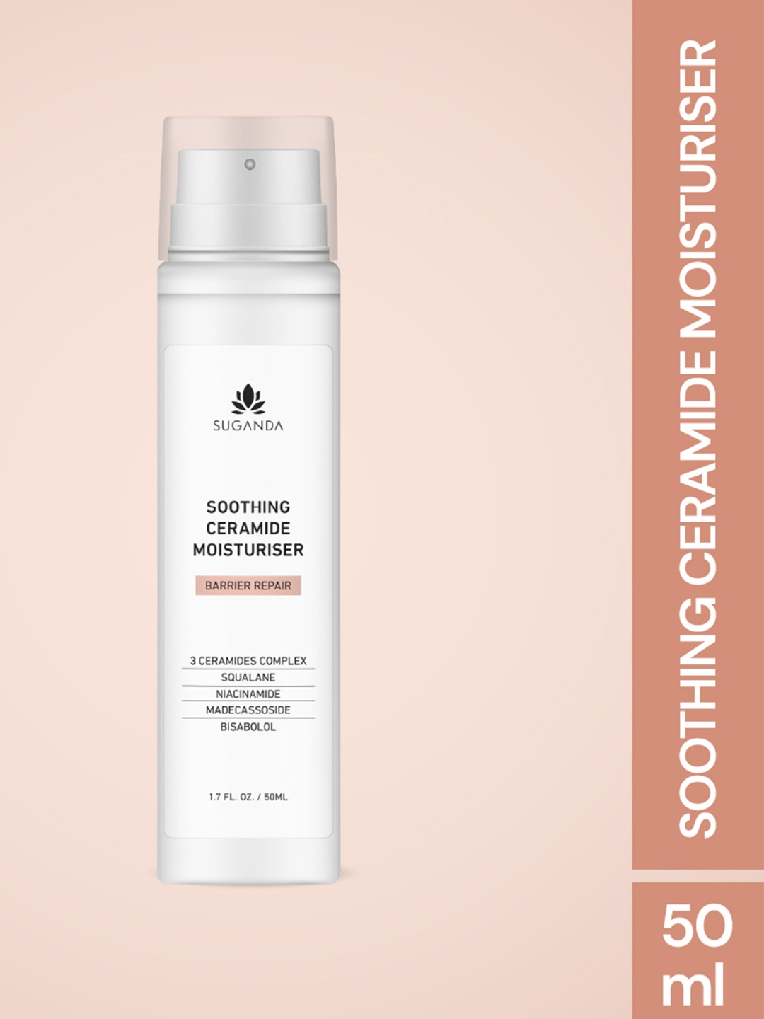 

SUGANDA SKINCARE Calming Squalane Ceramide Moisturiser with Centella - 50ml, White
