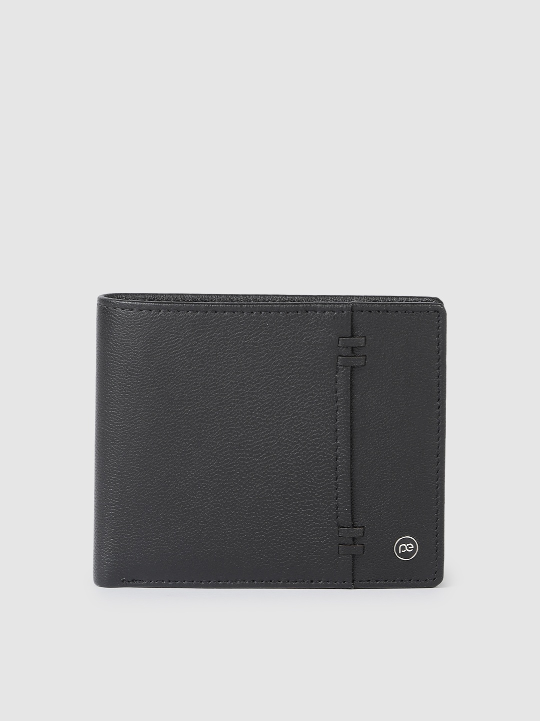 

Peter England Men Self-Design Leather Two Fold Wallet, Black