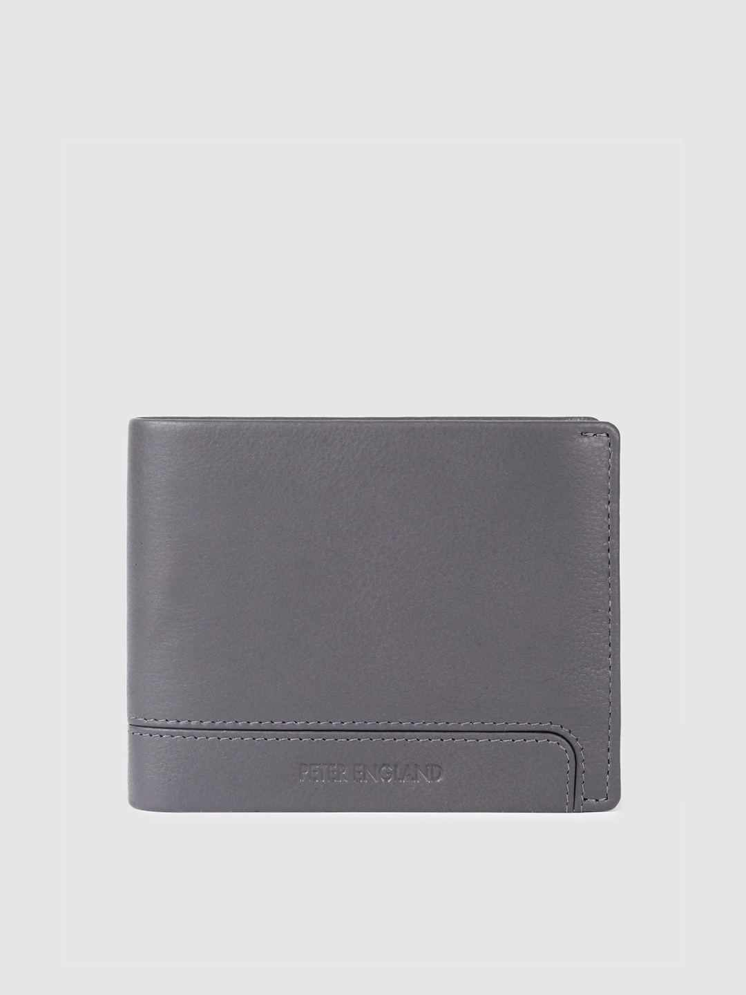 

Peter England Men Leather Two Fold Wallet, Grey