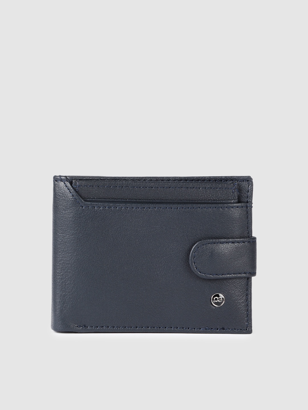 

Peter England Men Leather Two Fold Wallet, Navy blue