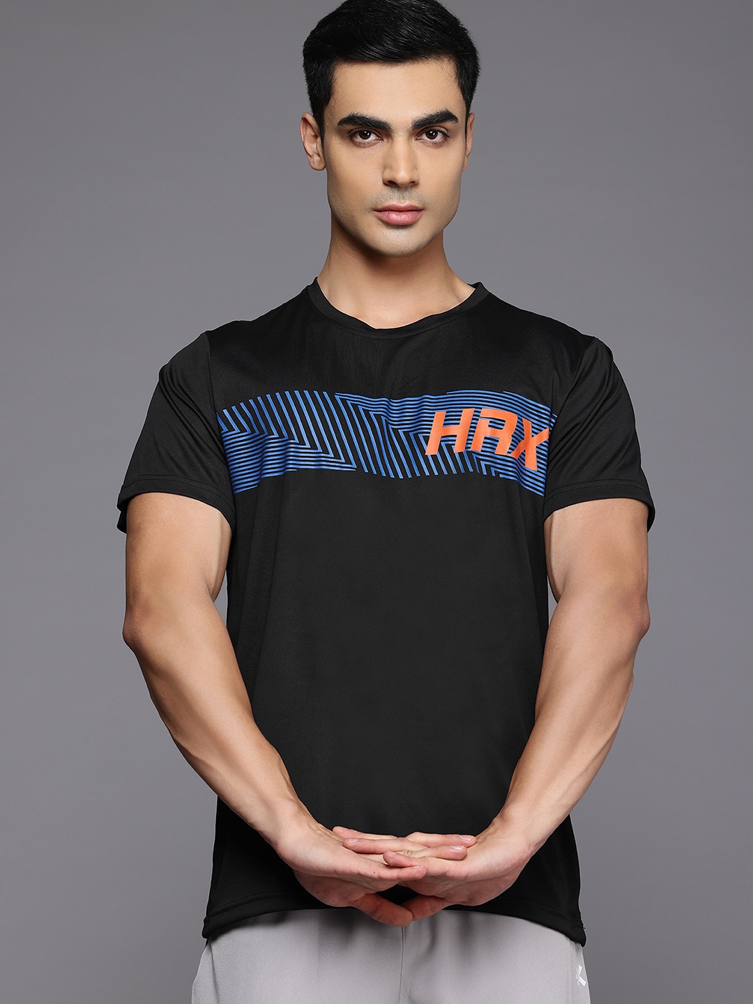 

HRX by Hrithik Roshan Printed Rapid-Dry Training T-shirt, Black