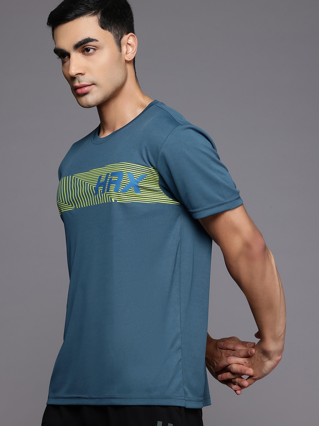 

HRX by Hrithik Roshan Printed Rapid-Dry Training T-shirt, Teal