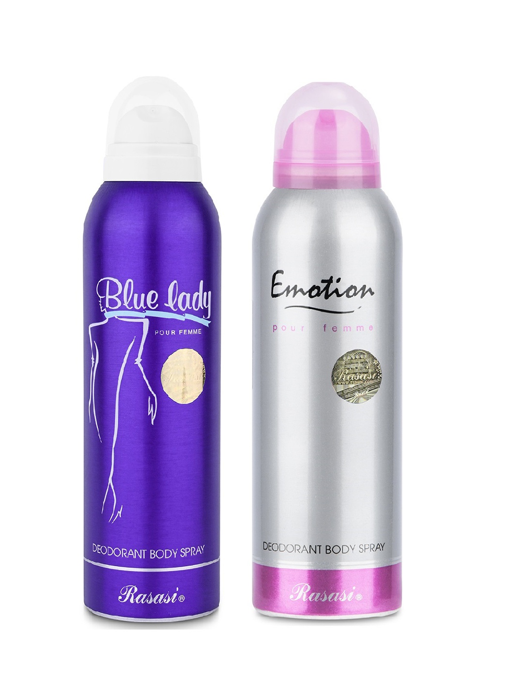 

Rasasi Set Of 2 Blue Lady & Emotion Deodorant Body Spray- 200ml Each