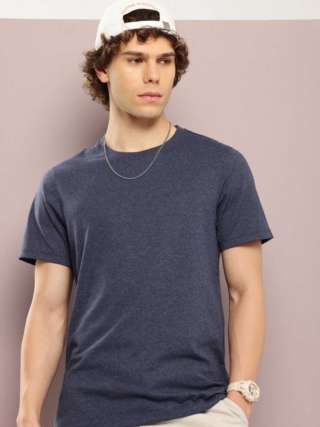 

Kook N Keech Men Solid T-shirt, Navy blue