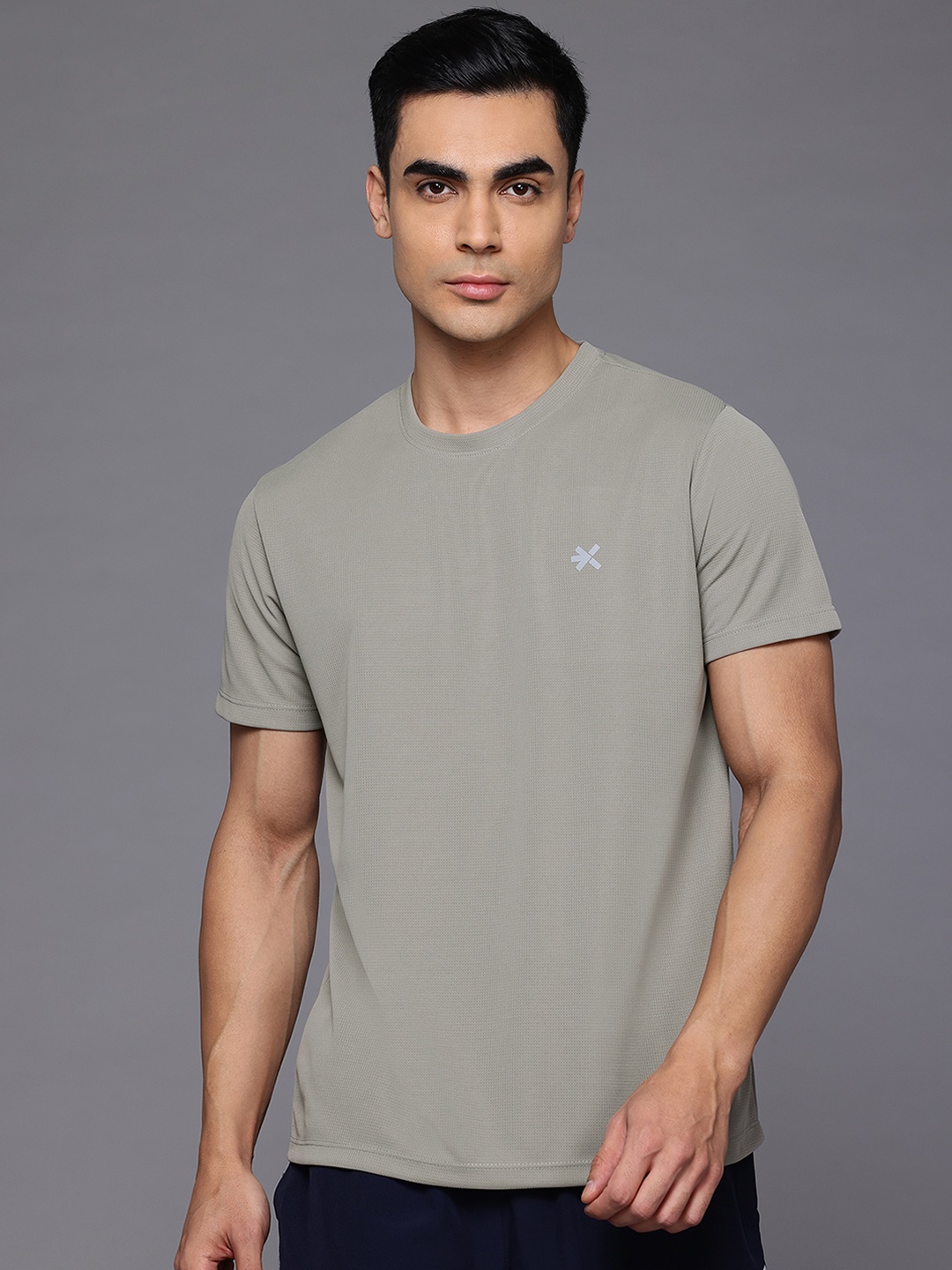 

HRX by Hrithik Roshan Men Running Rapid-Dry T-shirt, Taupe