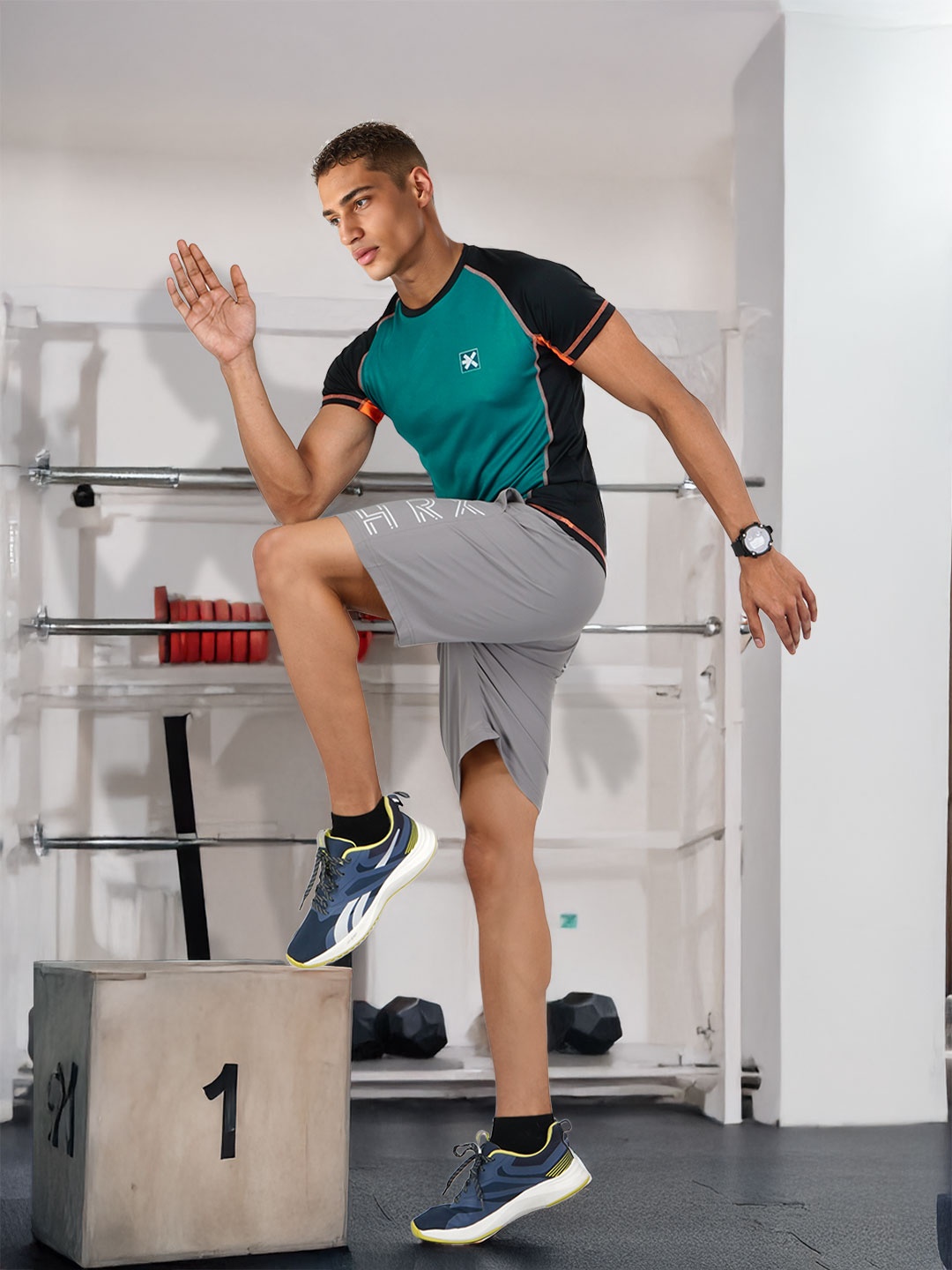 

HRX by Hrithik Roshan Colourblocked Training T-shirt, Teal