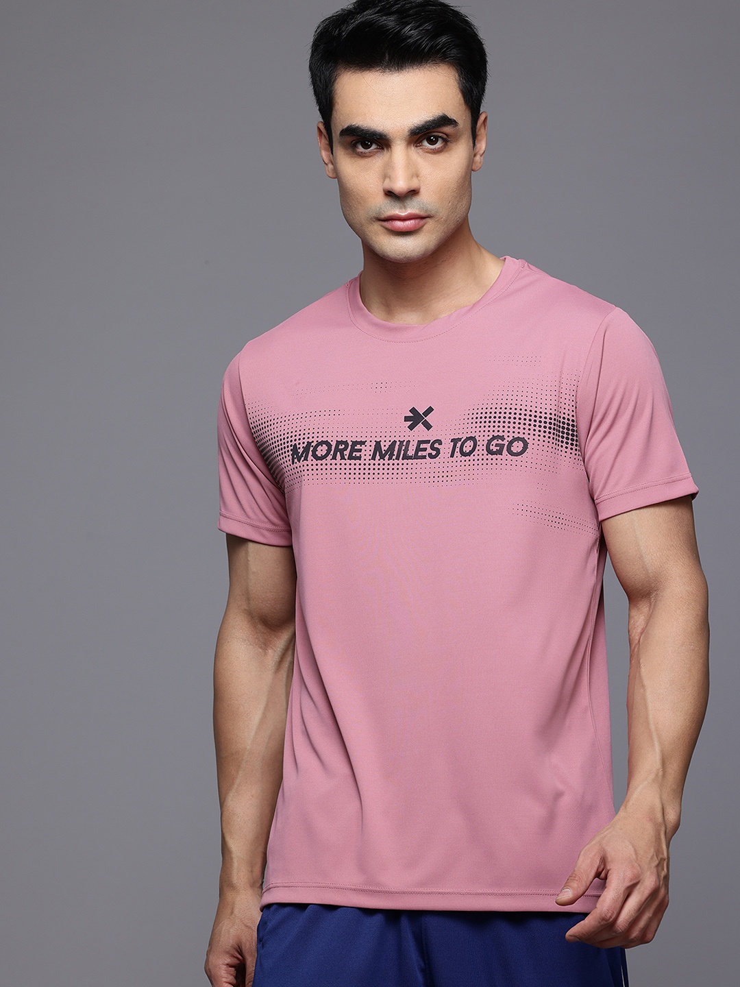 

HRX by Hrithik Roshan Typography Printed Running T-shirt, Pink