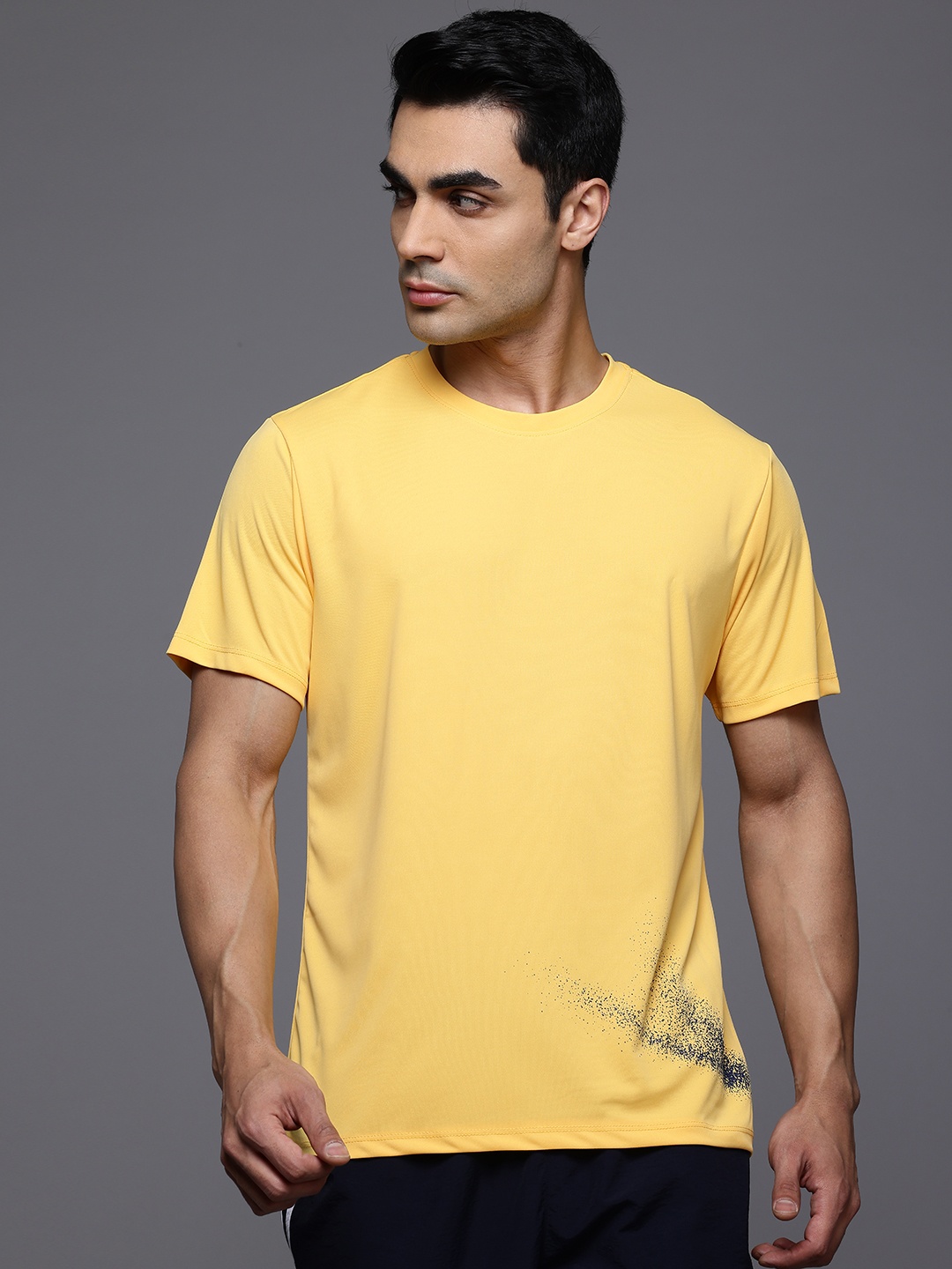 

HRX by Hrithik Roshan Round Neck Printed Detail Running T-shirt, Yellow