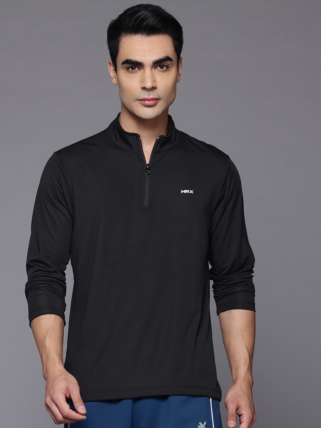 

HRX by Hrithik Roshan Mock Collar Running T-shirt, Black