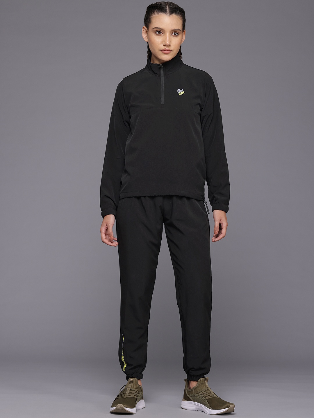 

HRX by Hrithik Roshan Rapid-Dry Running Tracksuit, Black