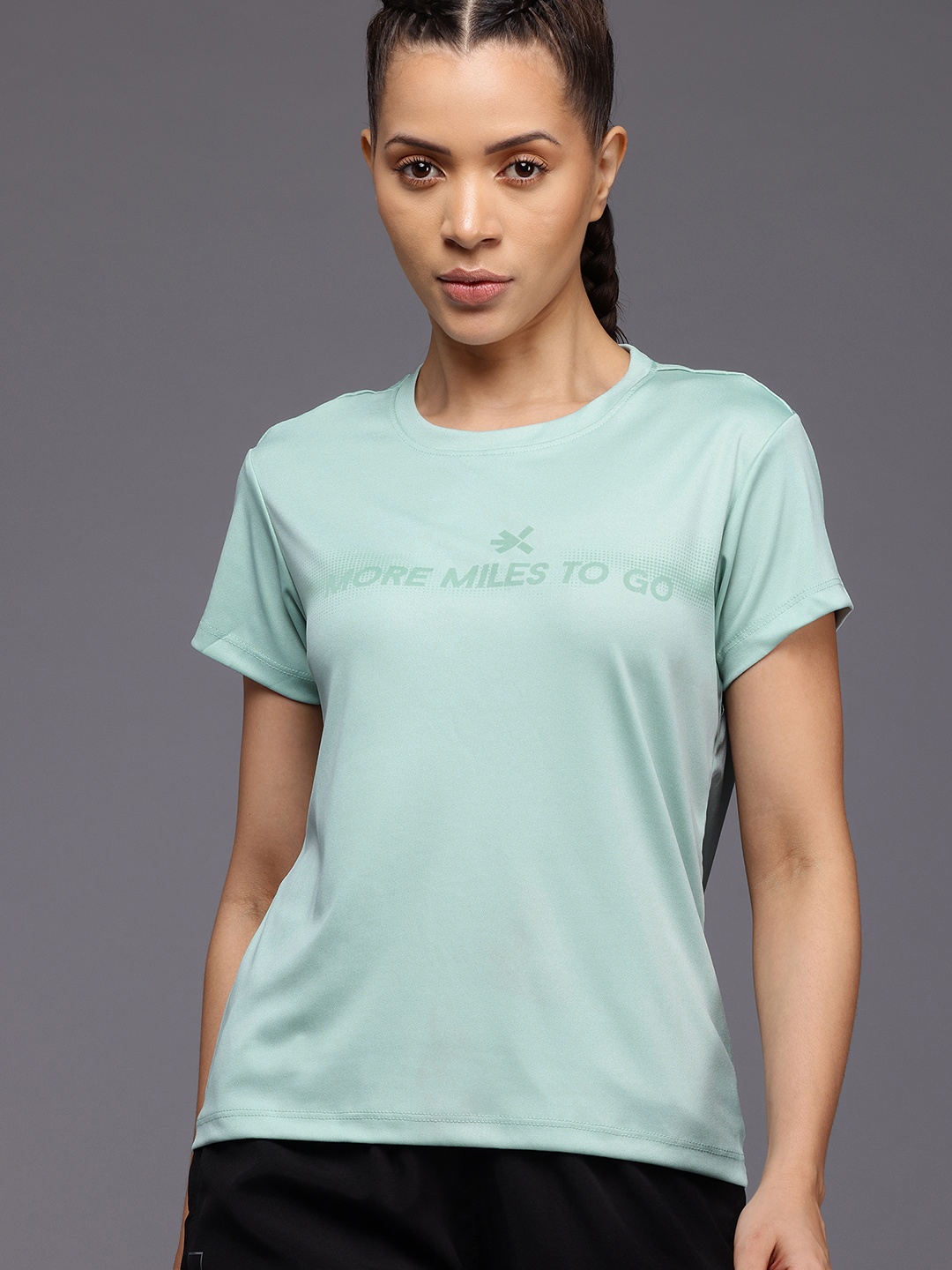 

HRX by Hrithik Roshan Rapid Dry Typography Printed Running T-Shirt, Blue