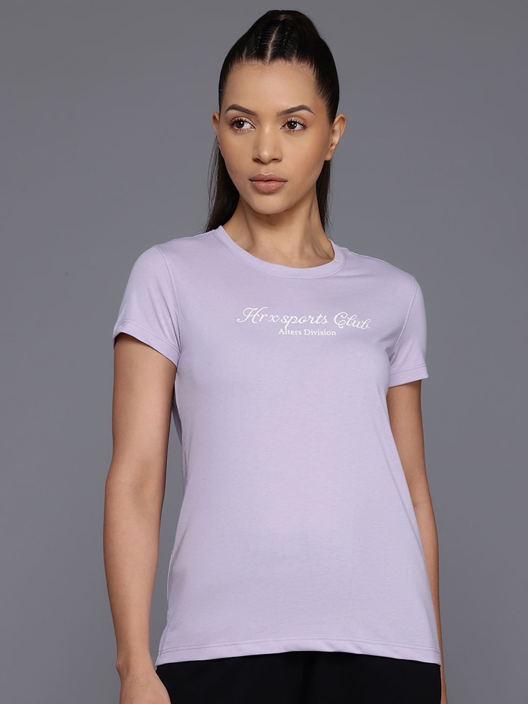 

HRX by Hrithik Roshan Typography Printed T-Shirt, Lavender