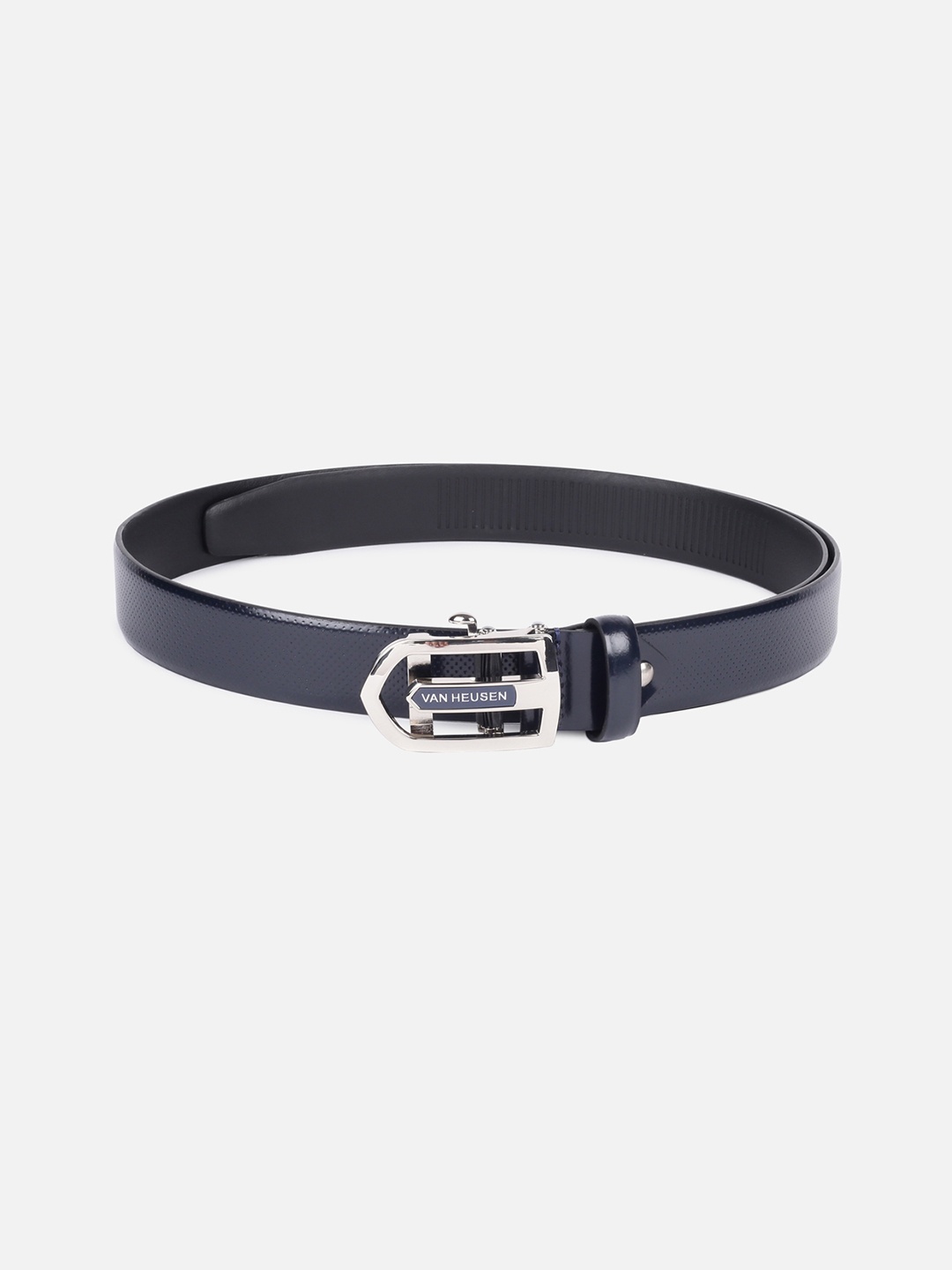 

Van Heusen Men Textured Leather Formal Belt, Navy blue