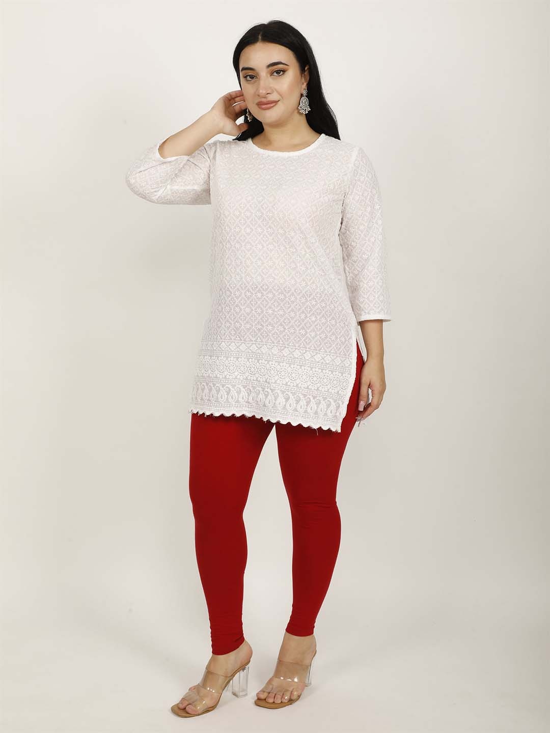 

DUNBERRY LONDON Pure Cotton Lycra Ankle Fit Leggings, Maroon