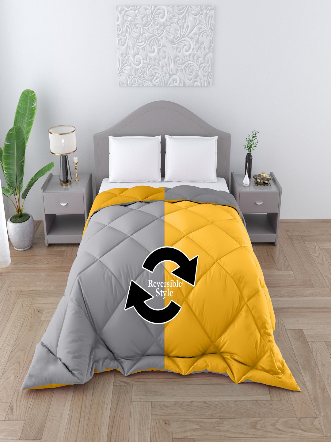 

tundwal's Yellow & Grey Heavy Winter Ultra Soft Double Bed Comforter