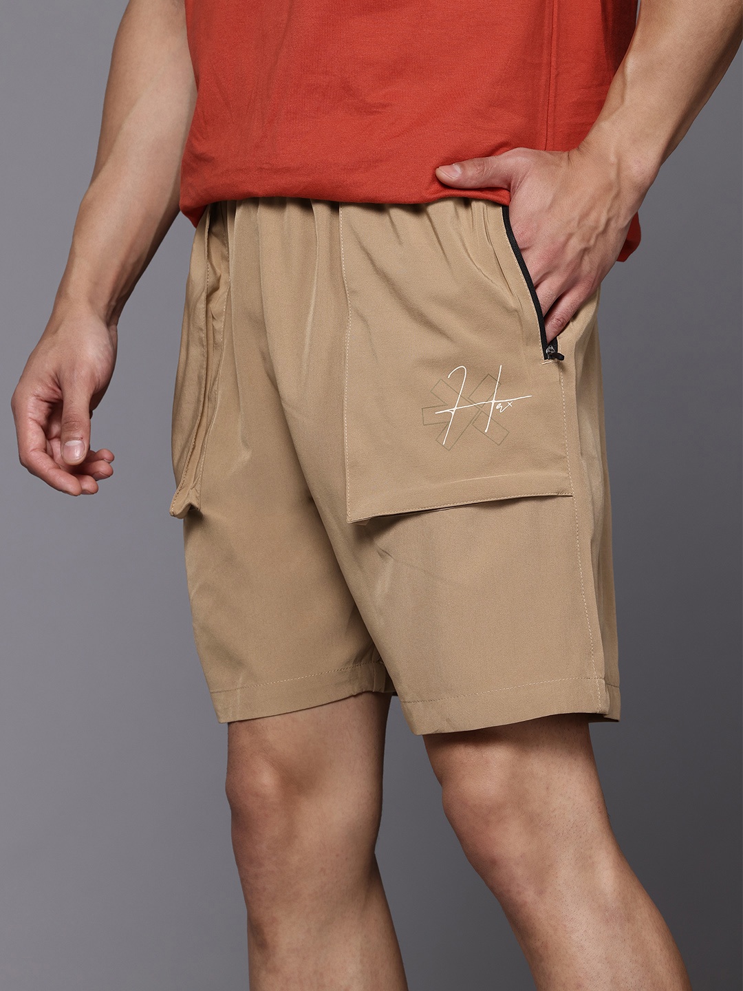 

HRX by Hrithik Roshan Men Cargo Lifestyle Shorts, Khaki