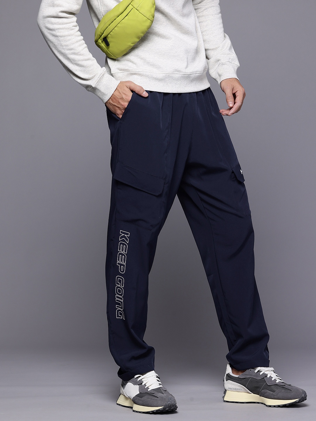 

HRX by Hrithik Roshan Men HRXGT Typography Lifestyle Track Pant, Navy blue