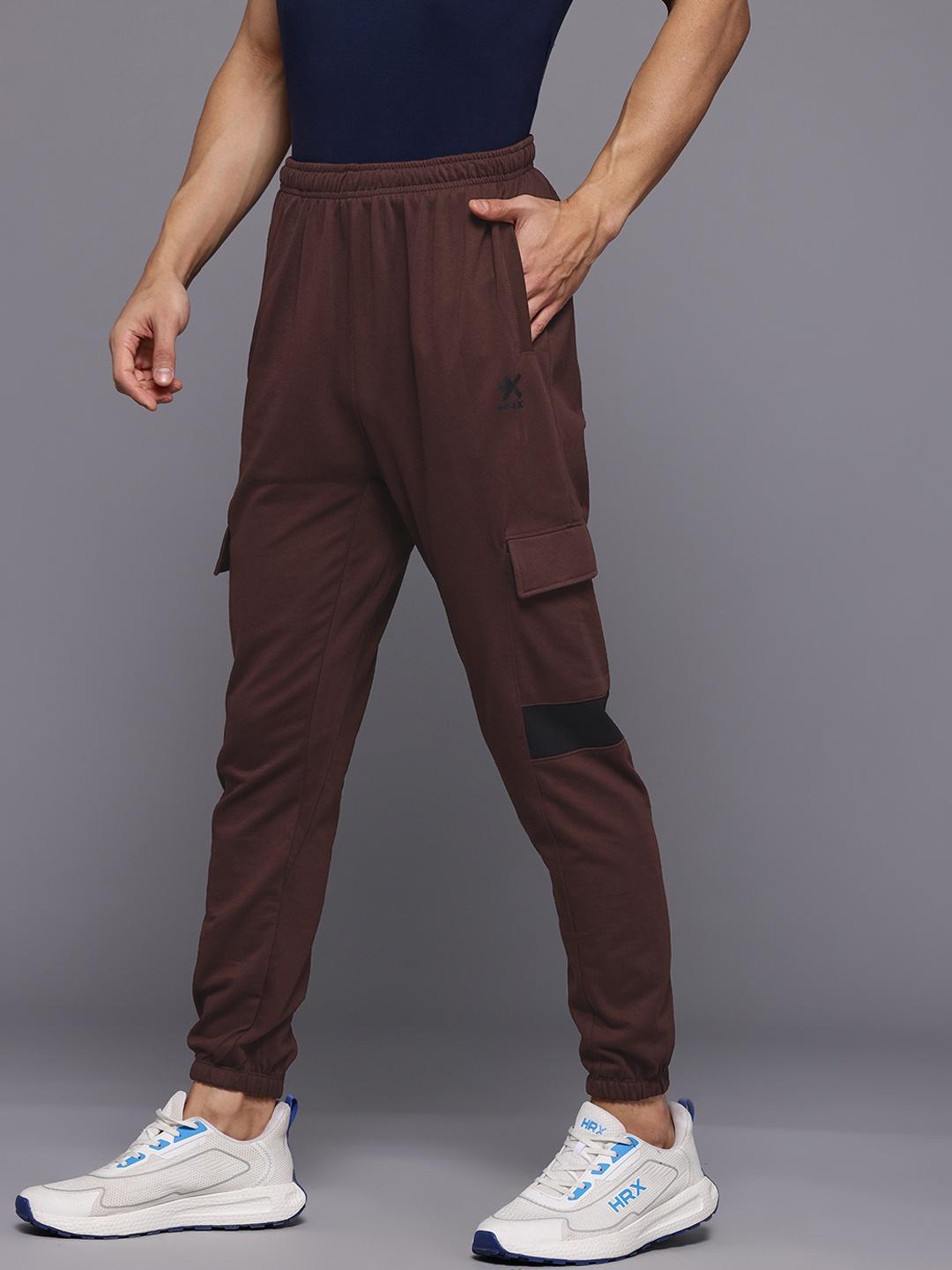 

HRX by Hrithik Roshan Men Cargo Style Track Pants, Coffee brown