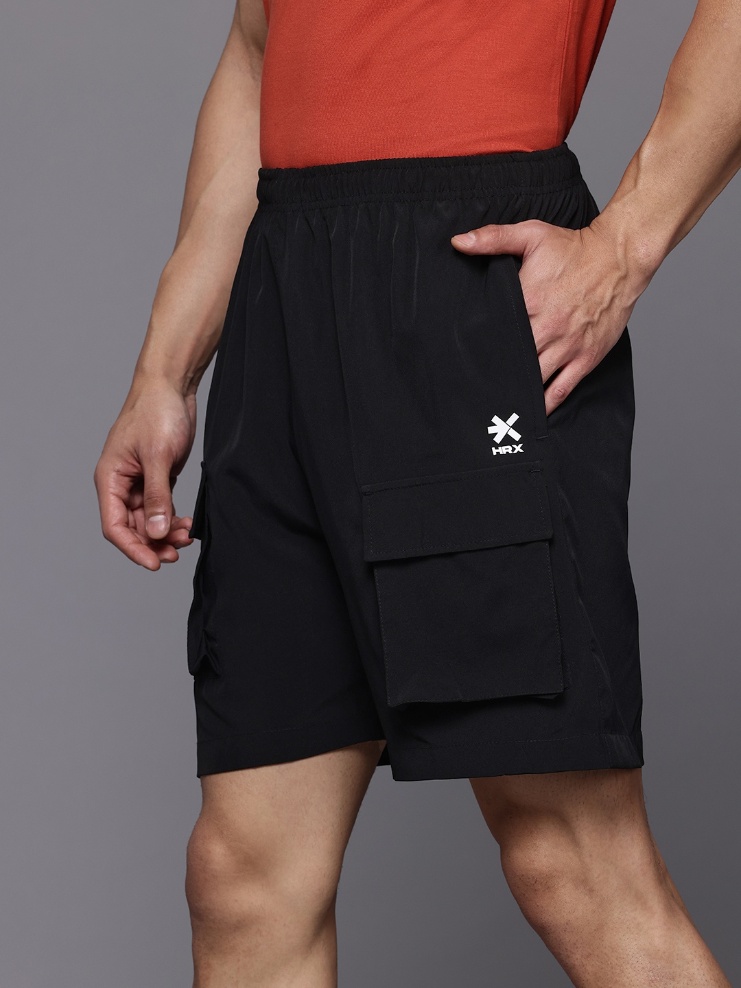

HRX by Hrithik Roshan Men Cargo Lifestyle Shorts, Black