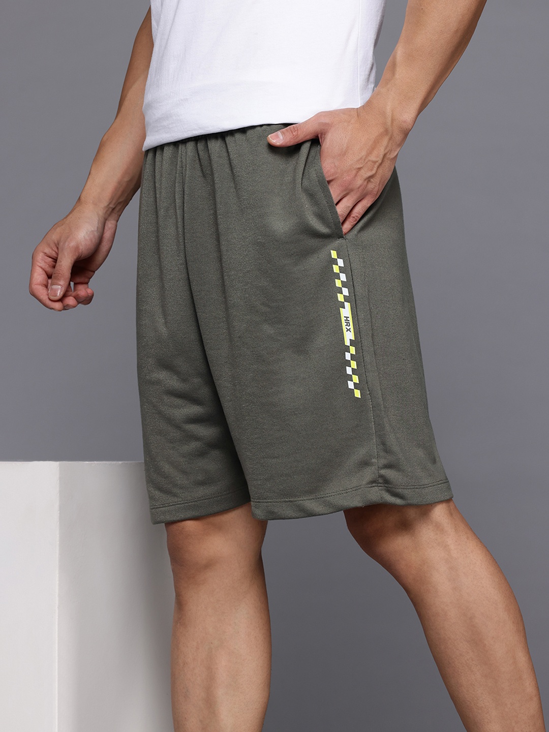 

HRX by Hrithik Roshan Men Brand Logo Print Shorts, Grey