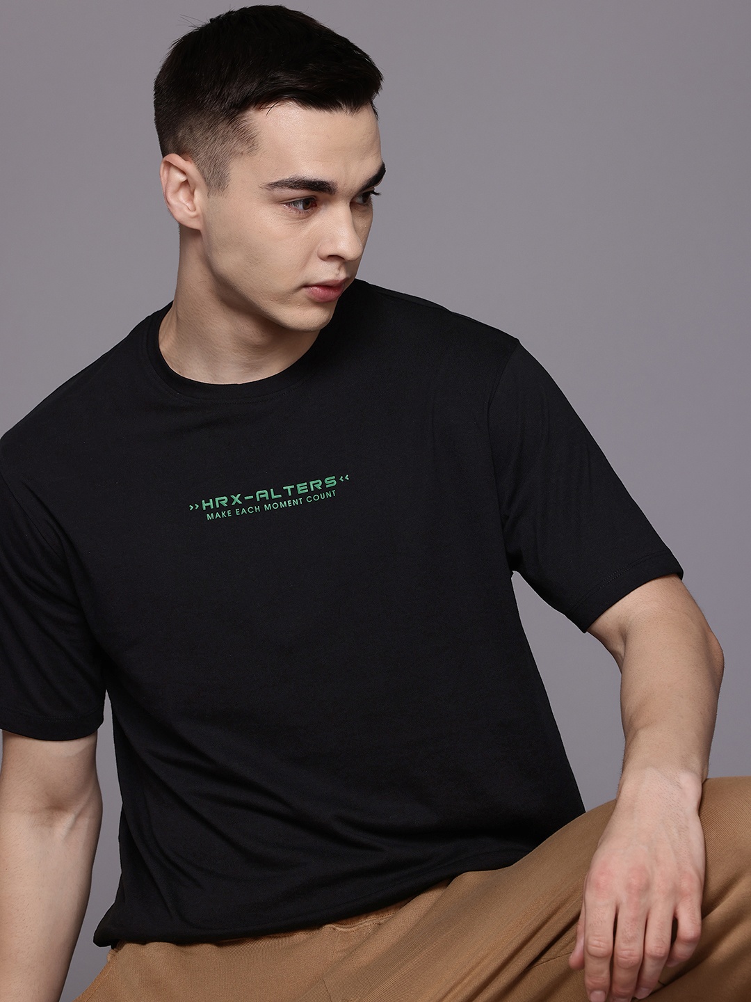 

HRX by Hrithik Roshan Typography Print T-shirt, Black