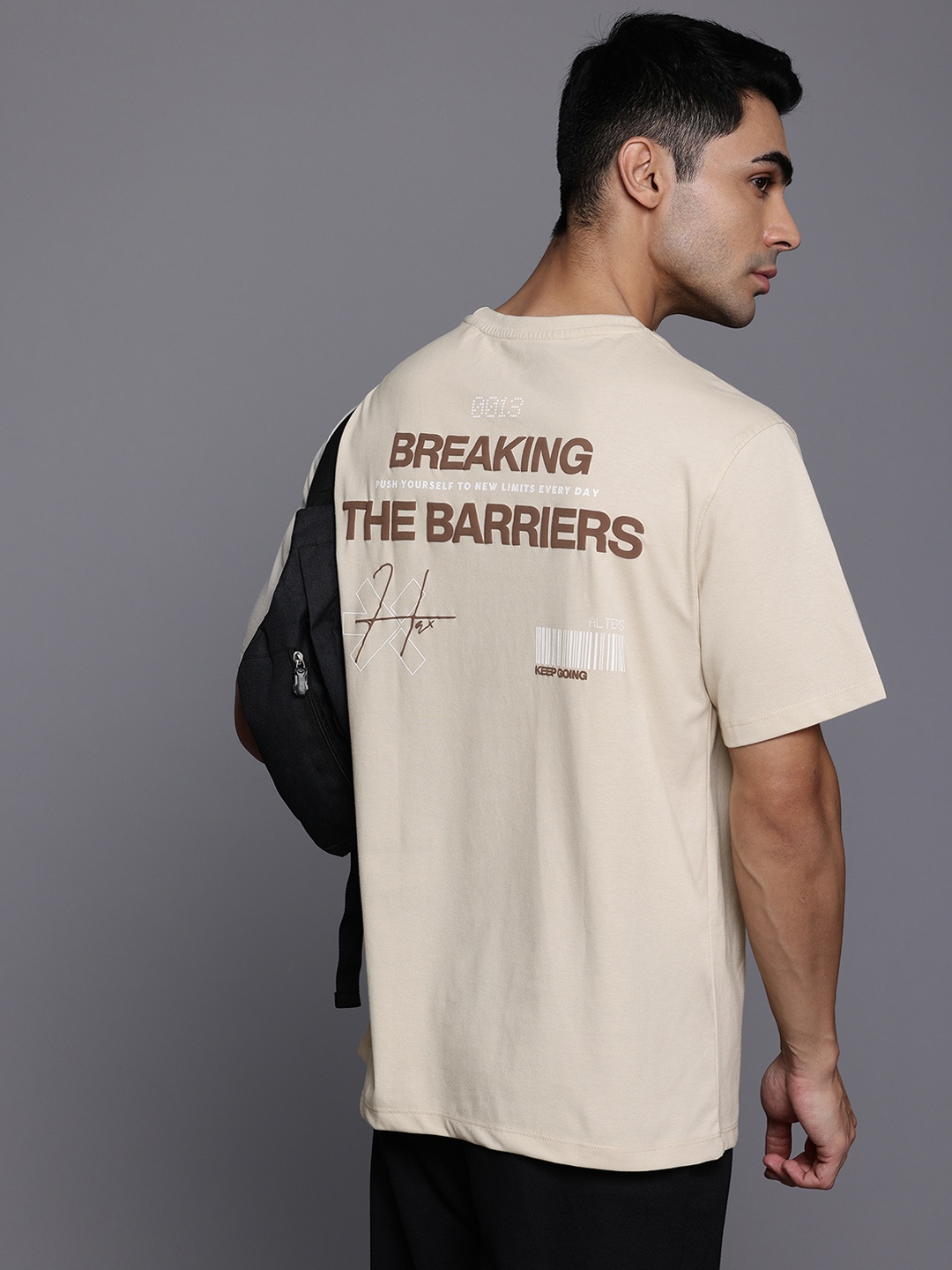 

HRX by Hrithik Roshan Lifestyle Typography Print T-shirt, Beige