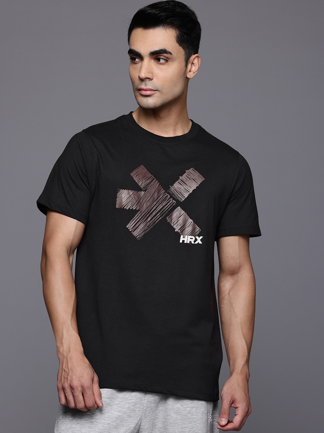 

HRX by Hrithik Roshan Brand Logo Print Lifestyle T-shirt, Black