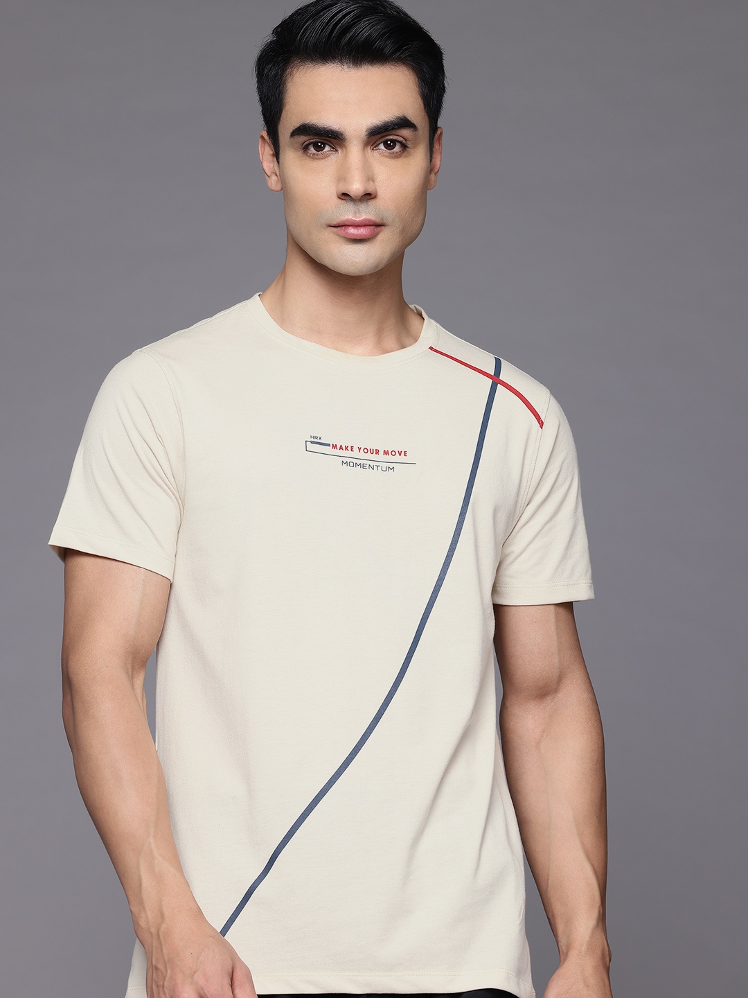 

HRX by Hrithik Roshan Printed Lifestyle Tshirt, Beige