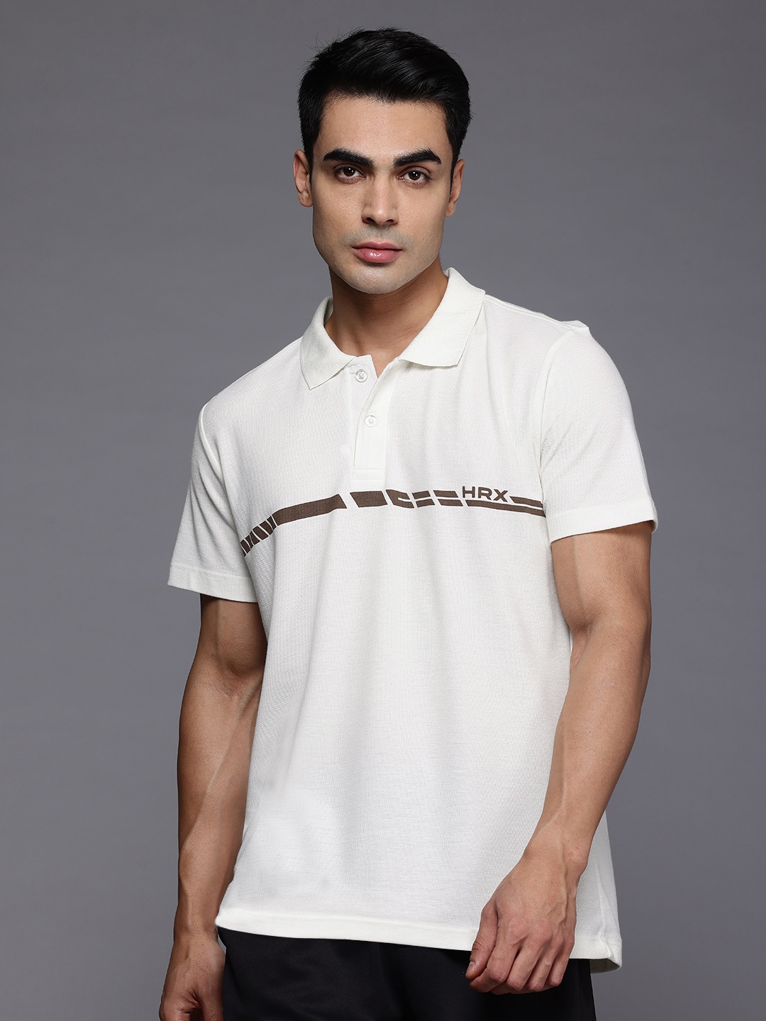 

HRX by Hrithik Roshan Printed Casual Polo T-shirt, White