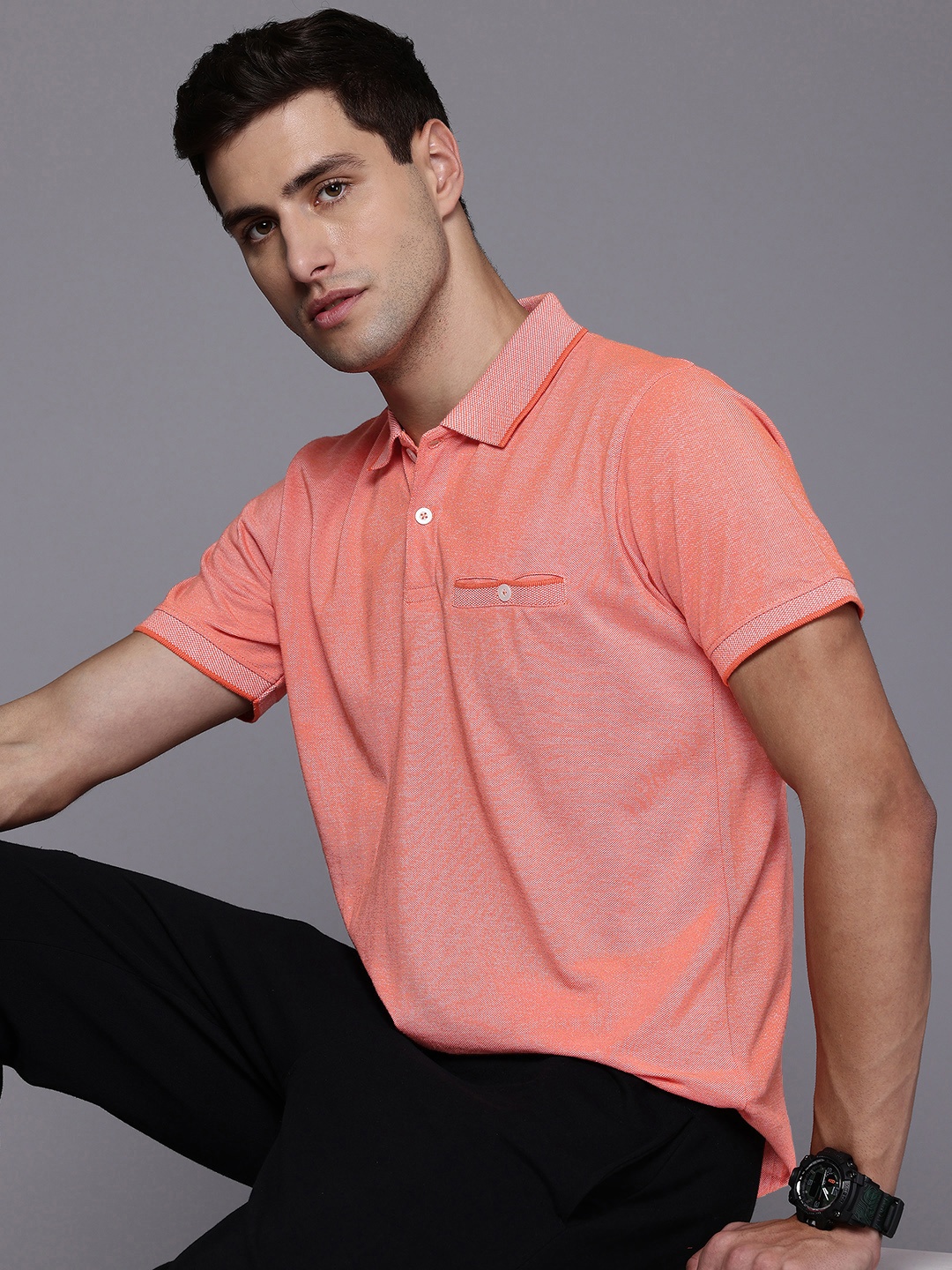 

HRX by Hrithik Roshan Men Polo Collar T-shirt, Peach