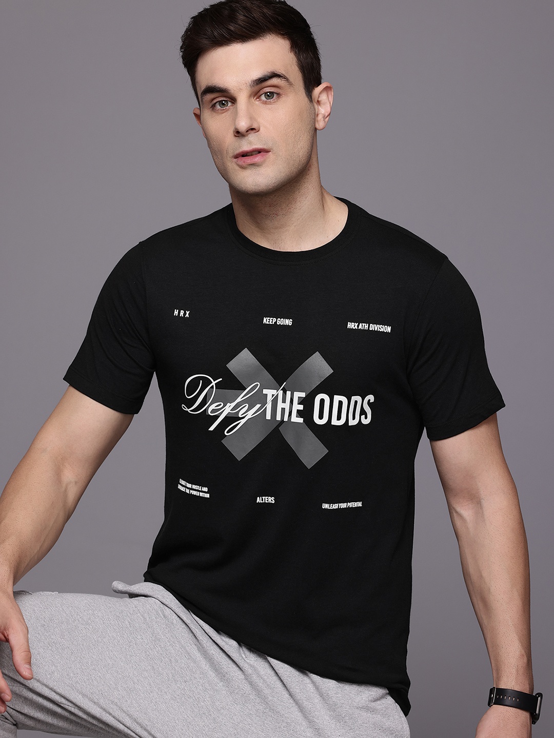 

HRX by Hrithik Roshan Lifestyle Typography Print T-shirt, Black